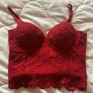 Red Crochet Corset